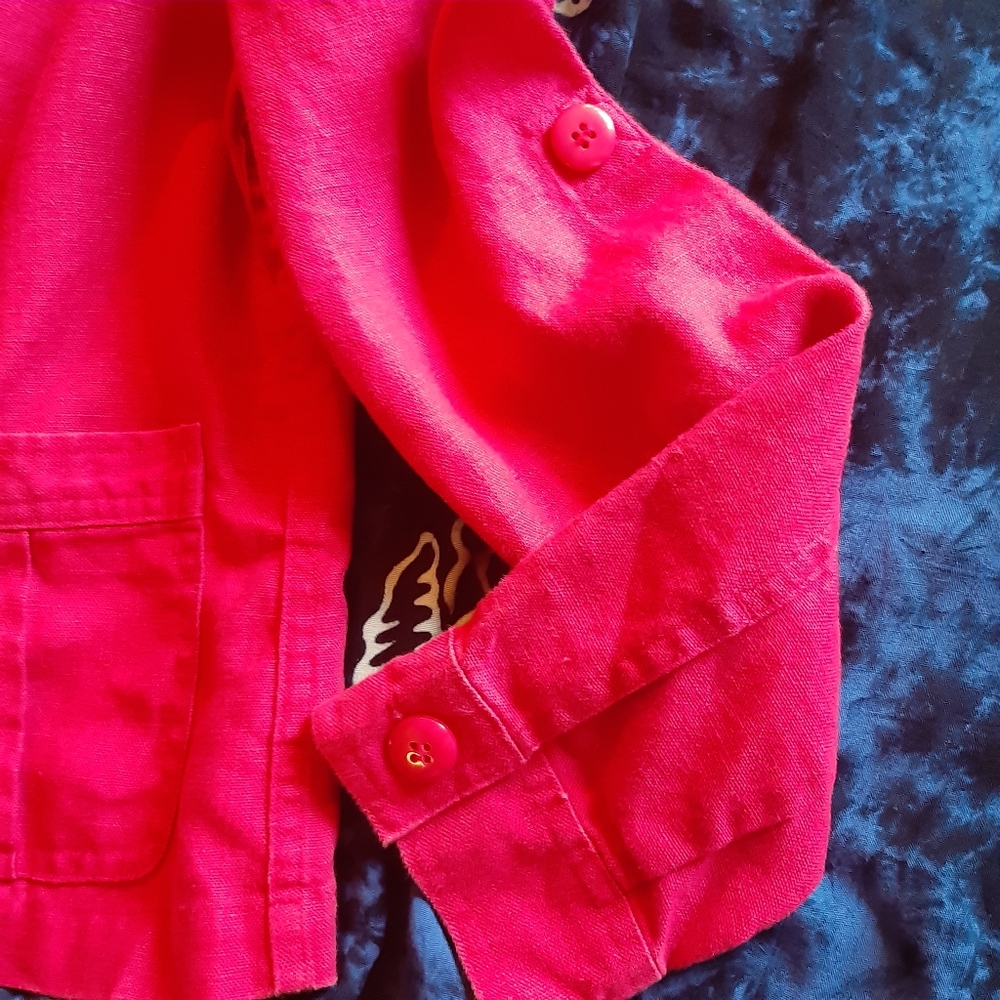 LINEN RASPBERRY JACKET! Charter Club Jacket P/S Raspberry ☆ - Picture 9 of 11